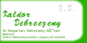 kaldor debreczeny business card